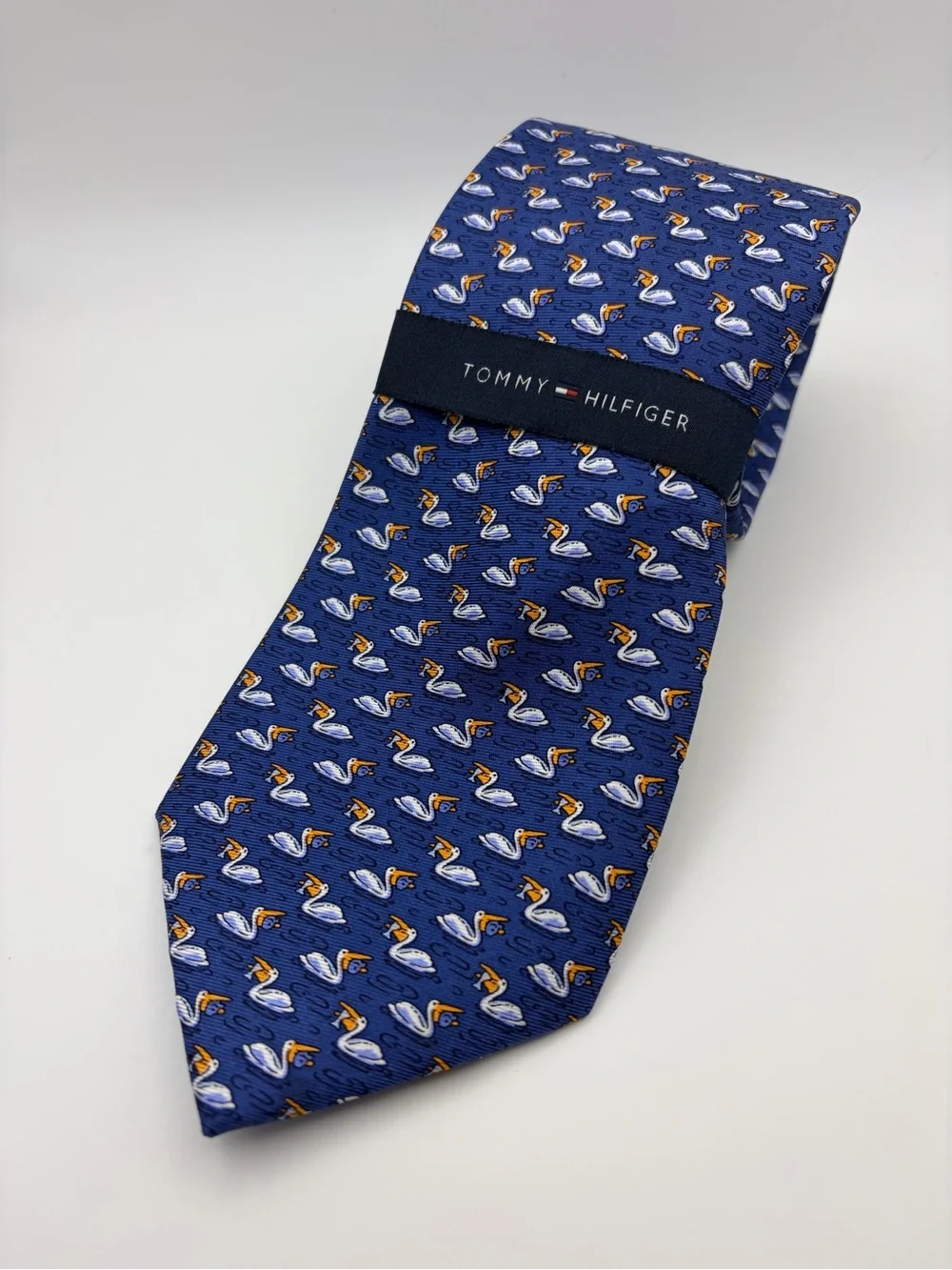Tommy Hilfiger Pelican Tie Blue Novelty Bird Necktie NWT 3.25 Inch